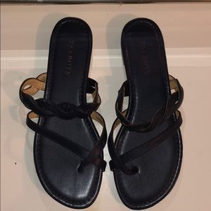 Navy Sandals w Braid detailing